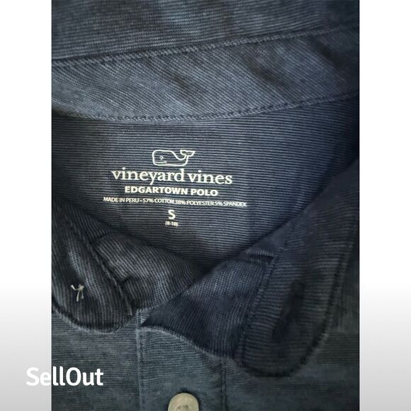 Vineyard Vines Boys Edgartown Polo Shirt Blue Size S Short Sleeve - Picture 3 of 6